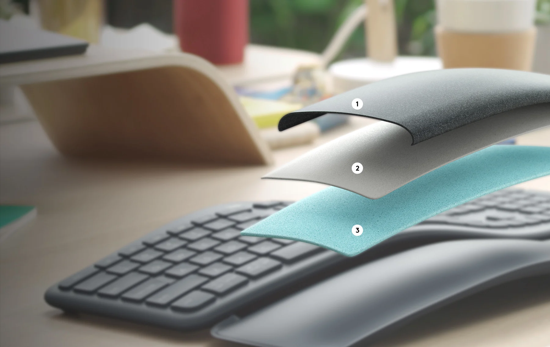 Три шари опори Logitech ERGO K860