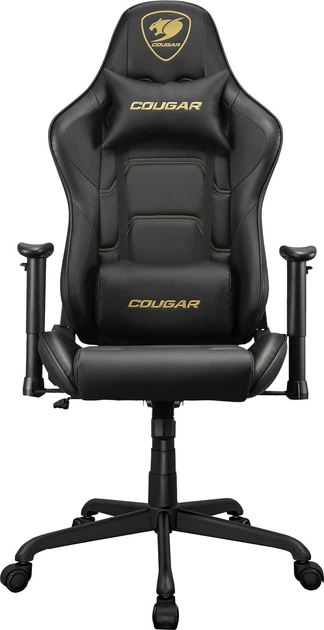 COUGAR Armor ELITE Royal Black, фронтальный вид с подушками