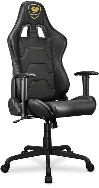 COUGAR Armor ELITE Royal Black, вид под углом без подушек
