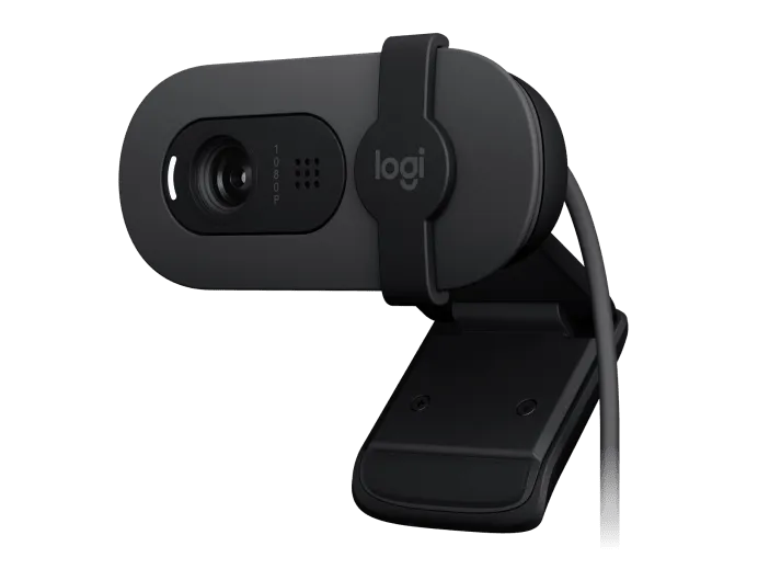 Logitech Brio 105 Graphite на встроенной клипсе