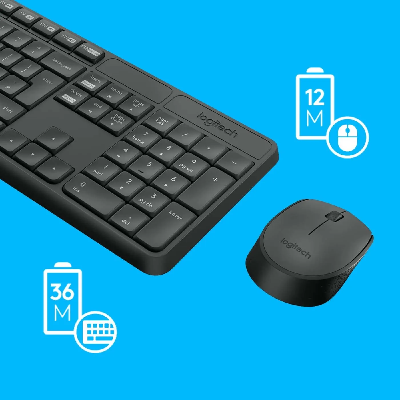 Автономность клавиатуры и мыши Logitech MK235