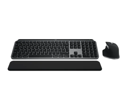 Logitech MX Keys S Combo for Mac Space Gray під кутом