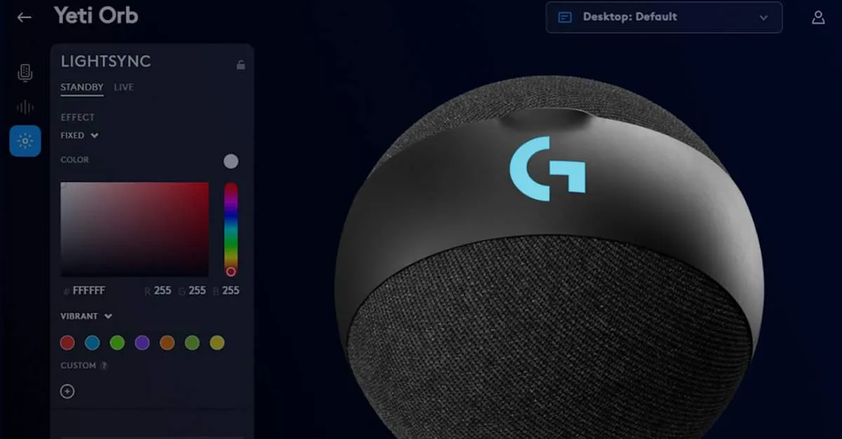 Настройка LIGHTSYNC RGB Logitech G Yeti Orb