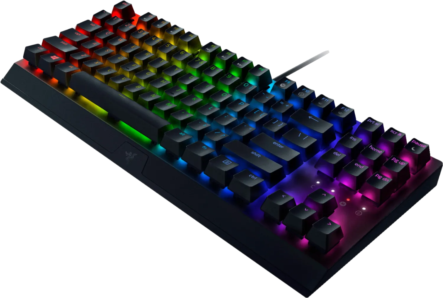 Razer BlackWidow V3 Tenkeyless під кутом з RGB-підсвічуванням