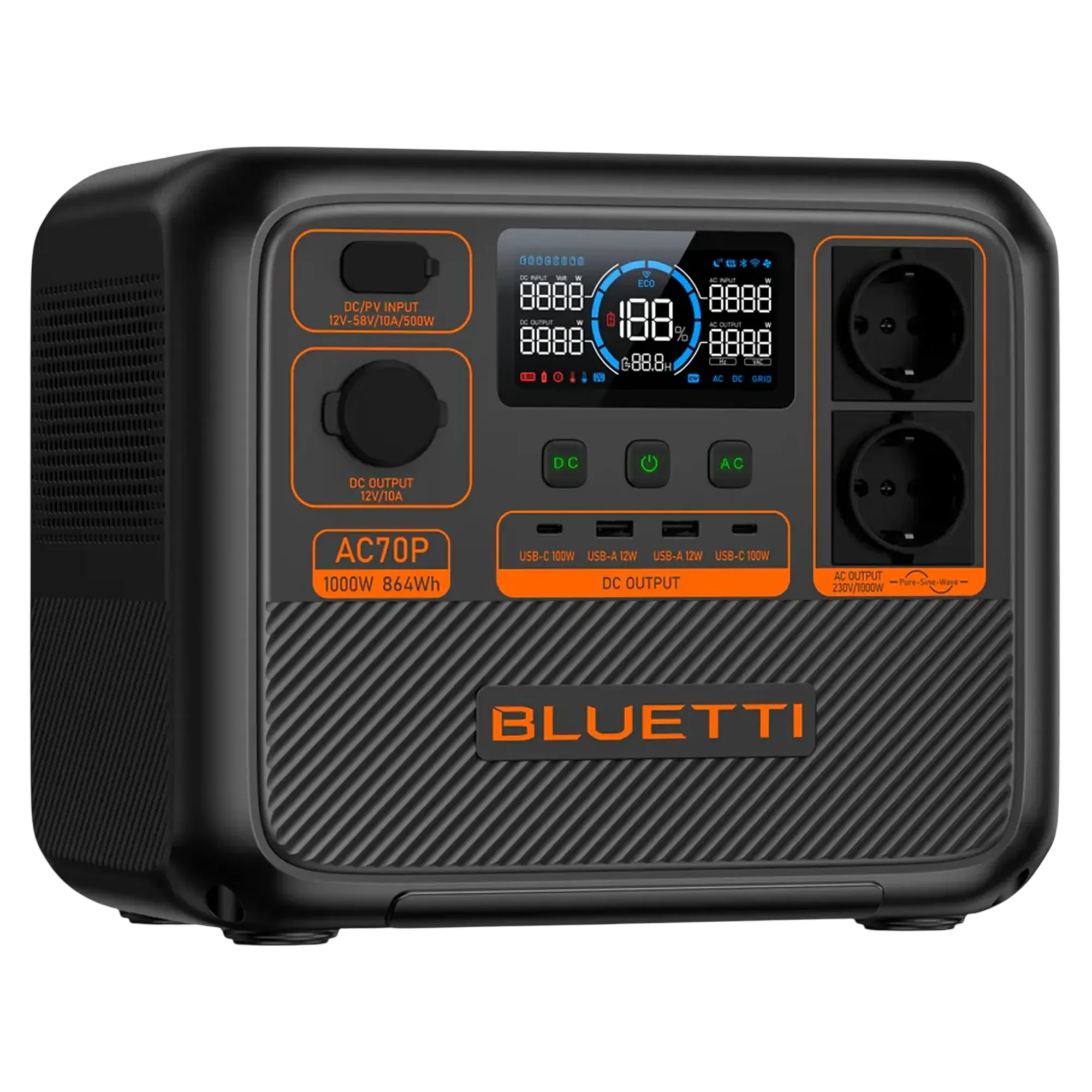 BLUETTI AC70P фронтальная панель