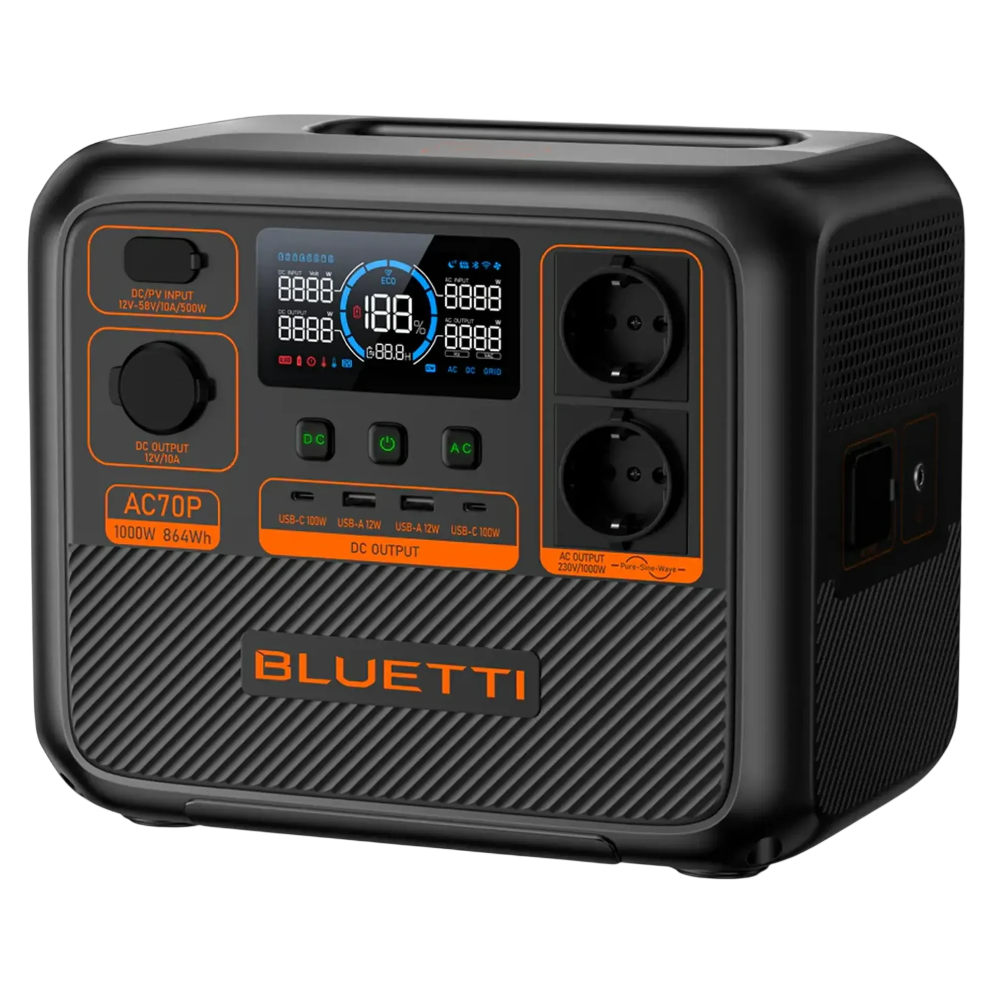 BLUETTI AC70P компактный корпус
