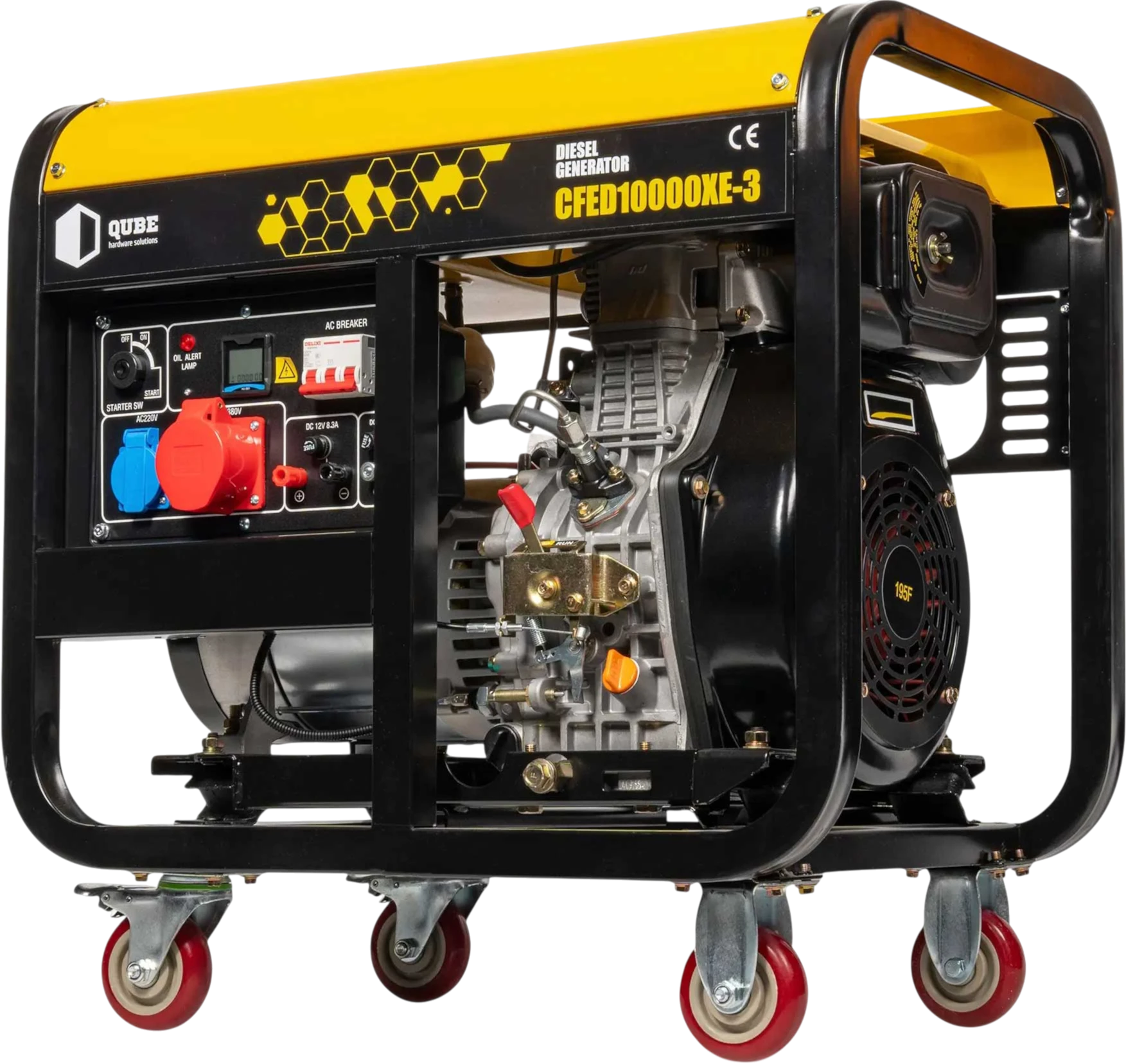 Дизельний генератор QUBE QFED10000XE-3, загальний вигляд