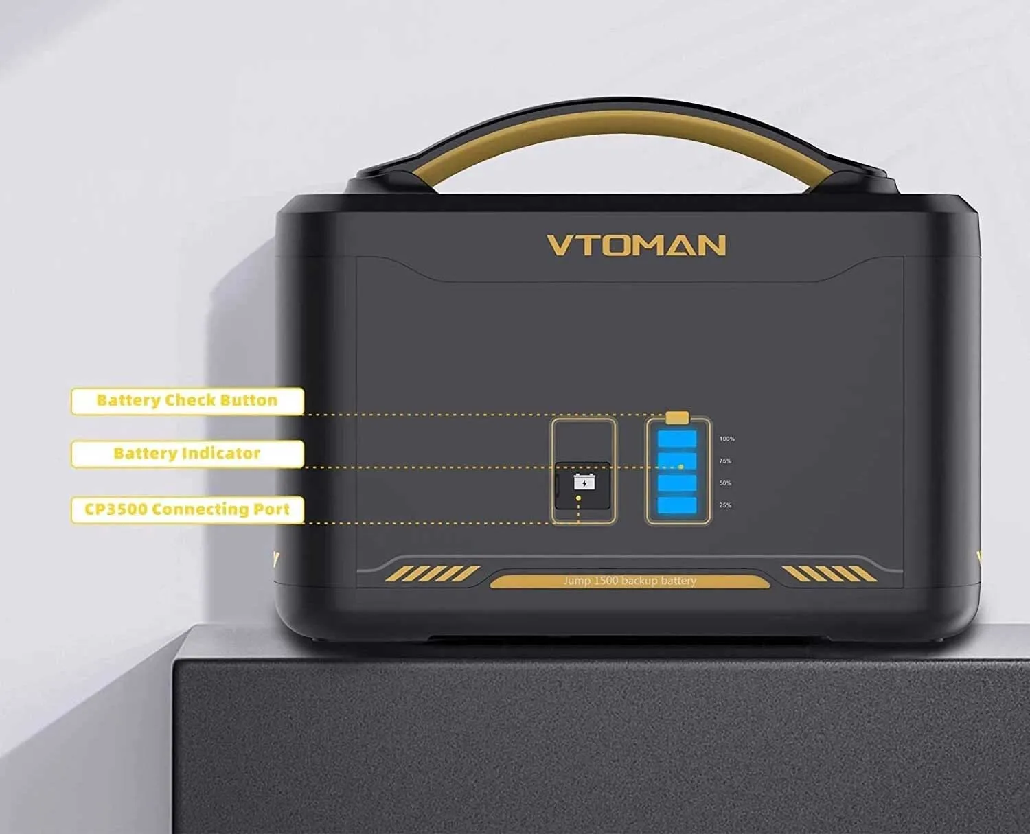 Индикатор и порт VTOMAN Jump 1500 Extra Battery