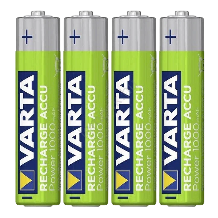 Четыре аккумулятора VARTA Recharge Accu Power AAA 1000 мАч без упаковки