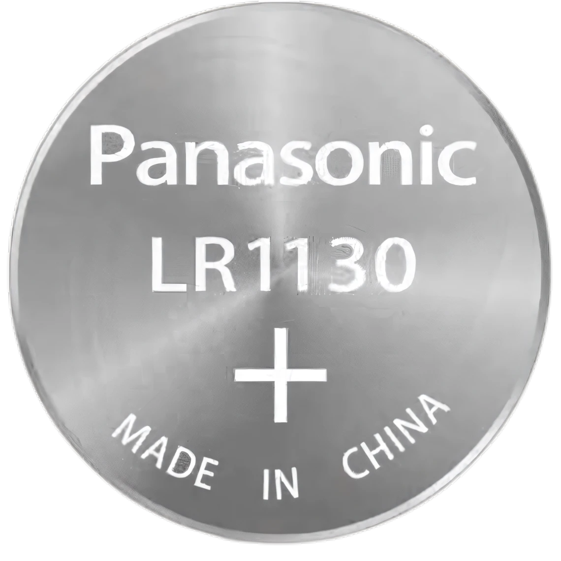Отдельная щелочная батарейка Panasonic LR1130, вид на положительный контакт