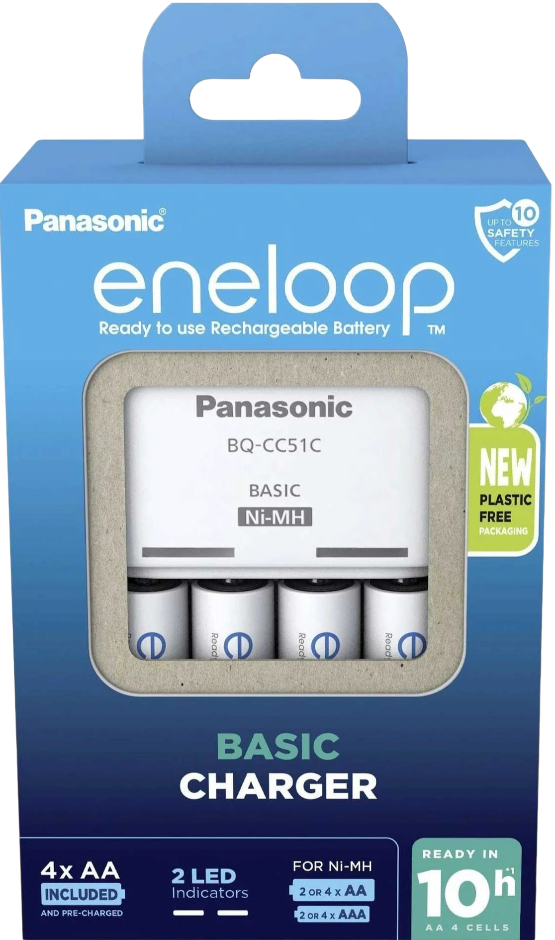 Panasonic eneloop Basic Charger K-KJ51MCD40E, дополнительный ракурс заводской упаковки