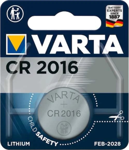 VARTA CR2016 &ndash; увеличенный вид батарейки в блистере