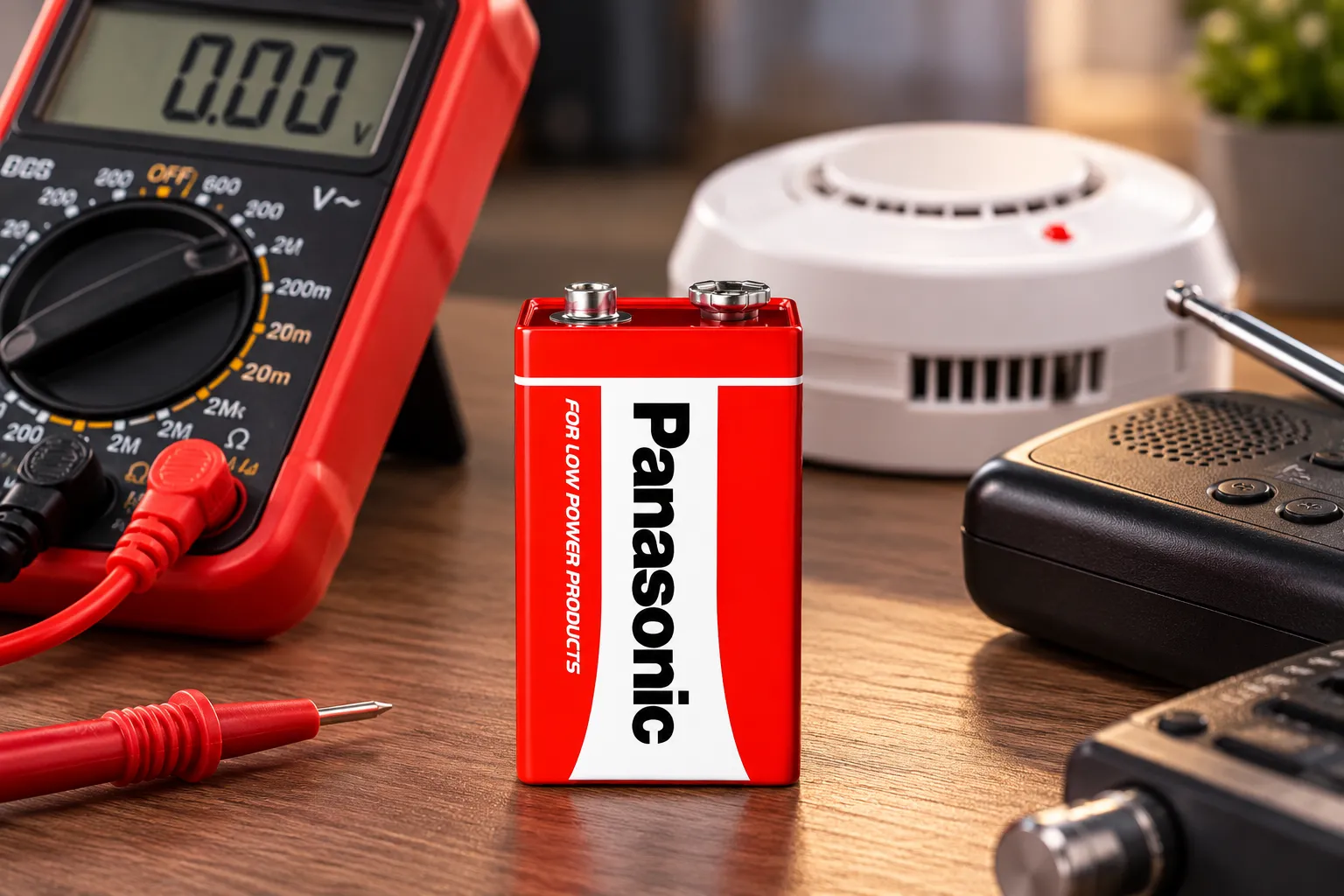 Panasonic RED ZINK 6F22 &ndash; батарейка в предметной композиции