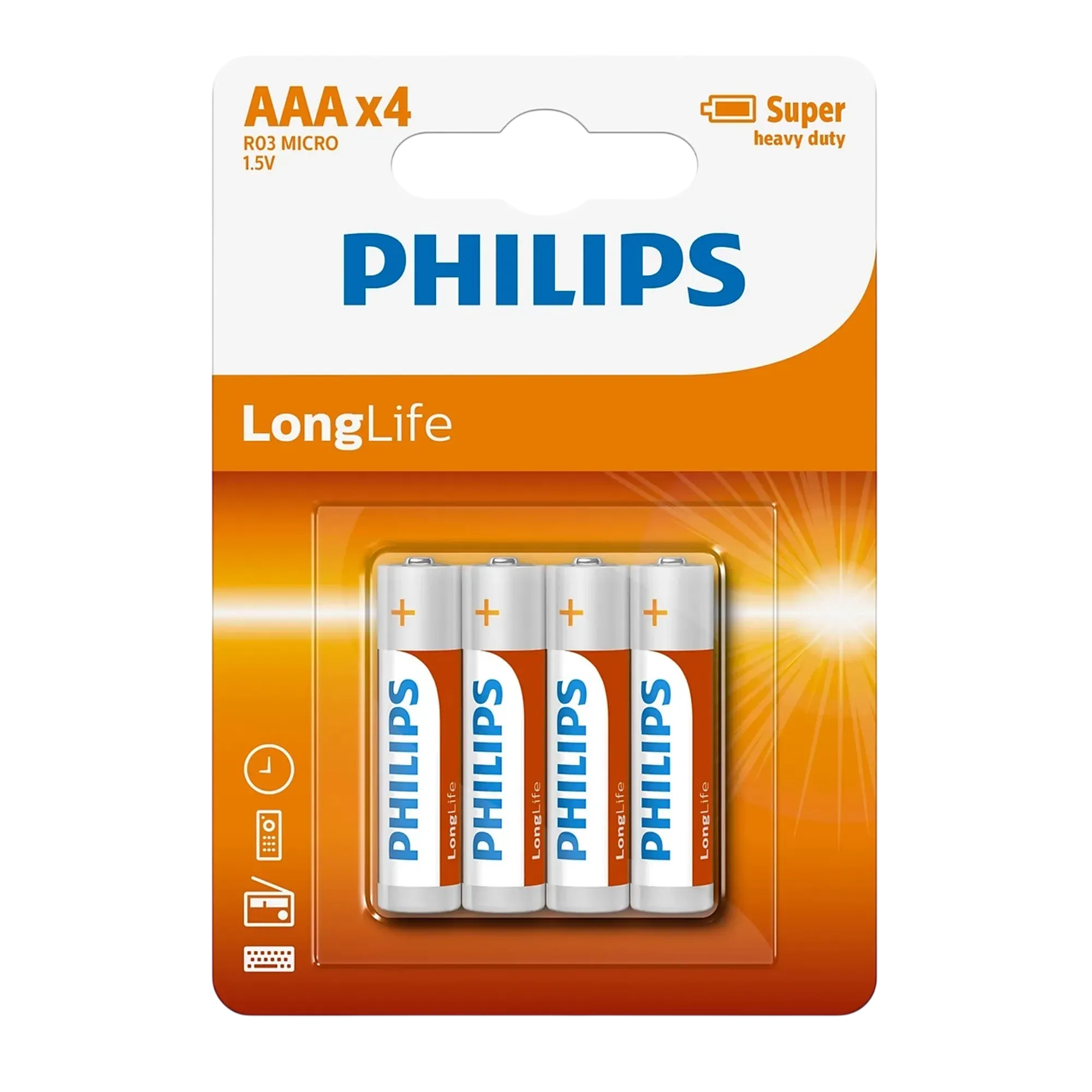 Philips LongLife AAA R03L4B/10 &ndash; упаковка з 4 батарейками
