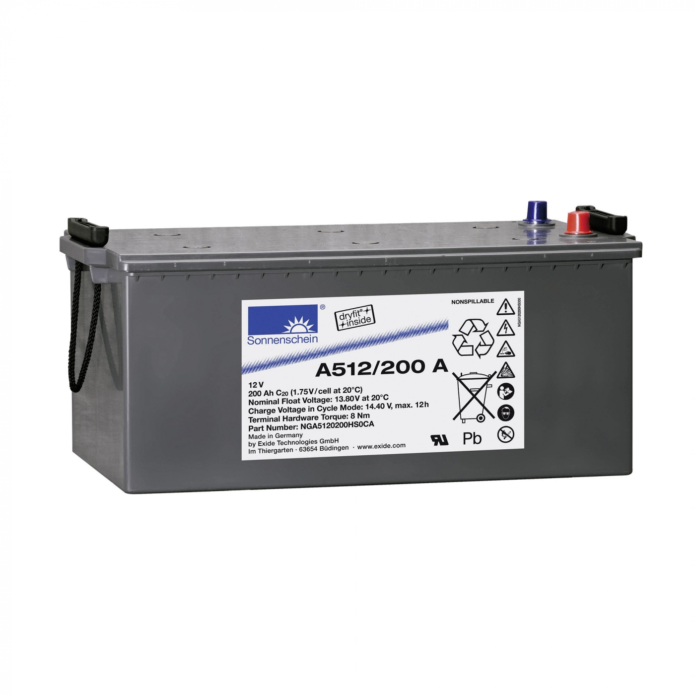 Купить Гелевый аккумулятор SONNENSCHEIN 200Ah 770A Max. 12V - фото 1
