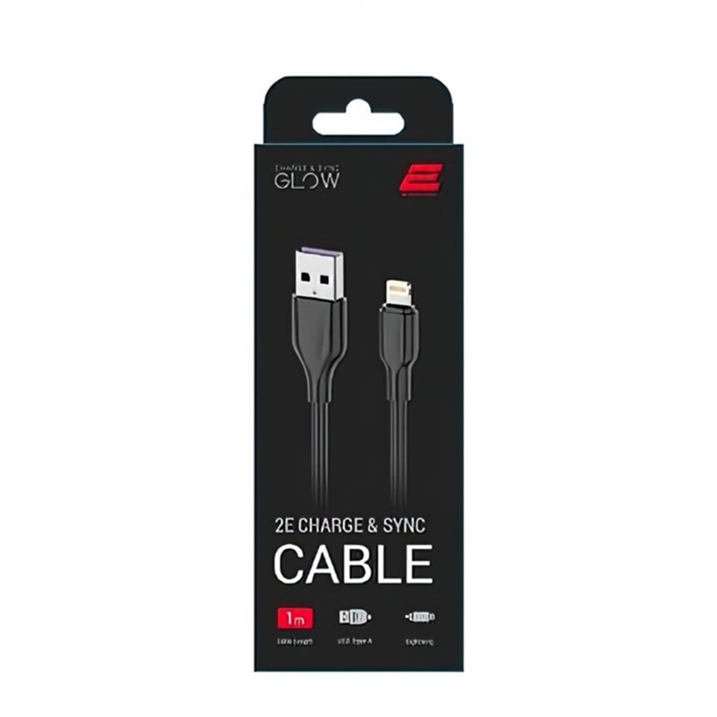 Купити Дата кабель USB 2.0 AM to Lightning 1.0m Glow black 2E (2E-CCAL-BL) - фото 2