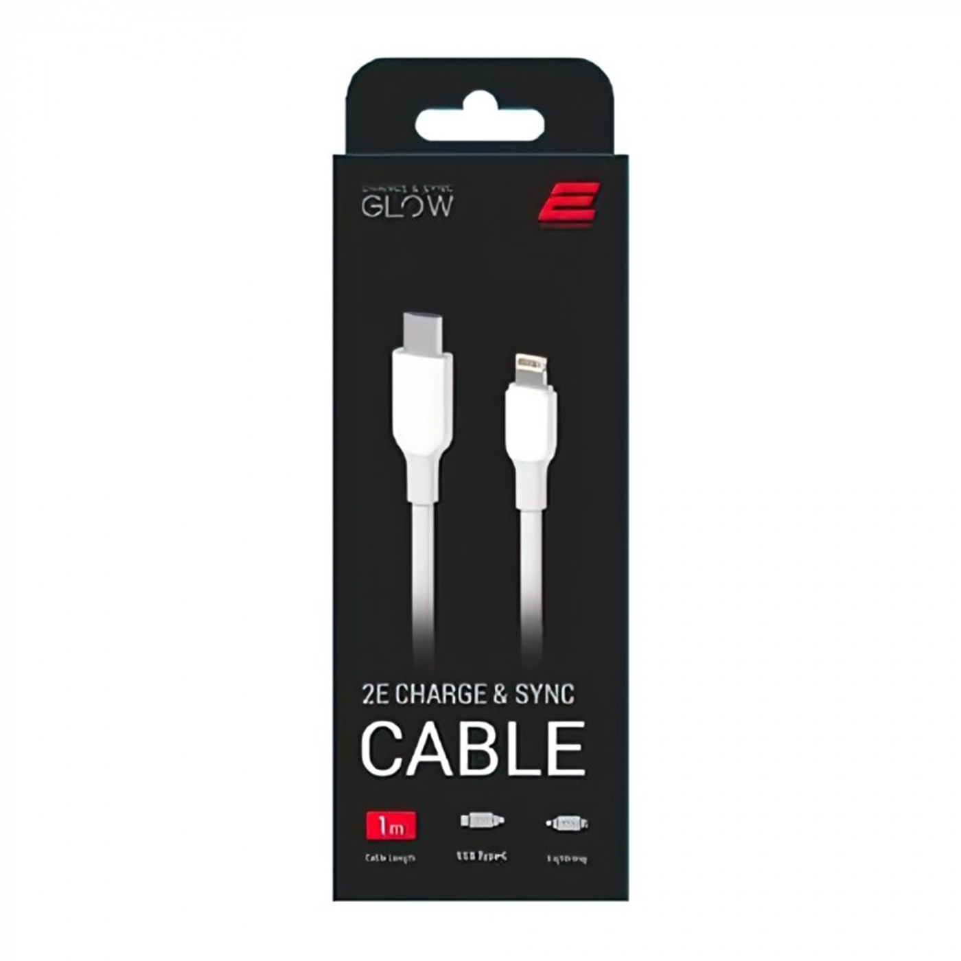 Купити Дата кабель USB-C to Lightning 1.0m Glow white 2E (2E-CCCL-WH) - фото 2