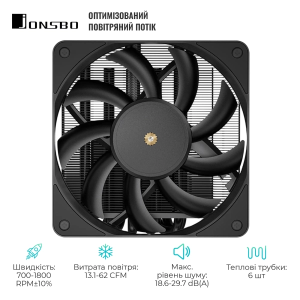 Купить Процессорный кулер JONSBO HX6200D Black (120mm/4pin/LGA 1700/1200/115X/AM4/AM5/4PIN PWM) - фото 3