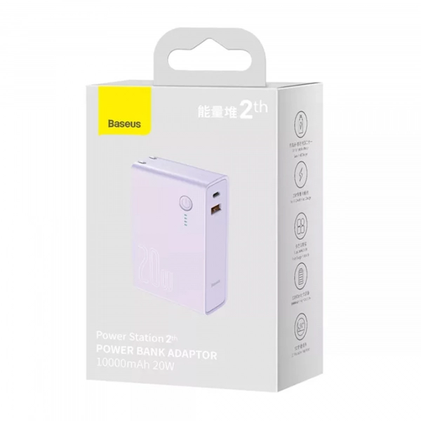 Купити Павербанк УМБ Baseus Power Station 2 Power Bank Adaptor 10000mAh 20W CN Purple - фото 6