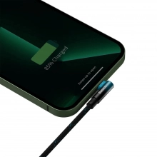 Купить Кабель Baseus MVP 2 Elbow-shaped Fast Charging Data Cable USB to iP 2.4A 1m Black|Blue - фото 6