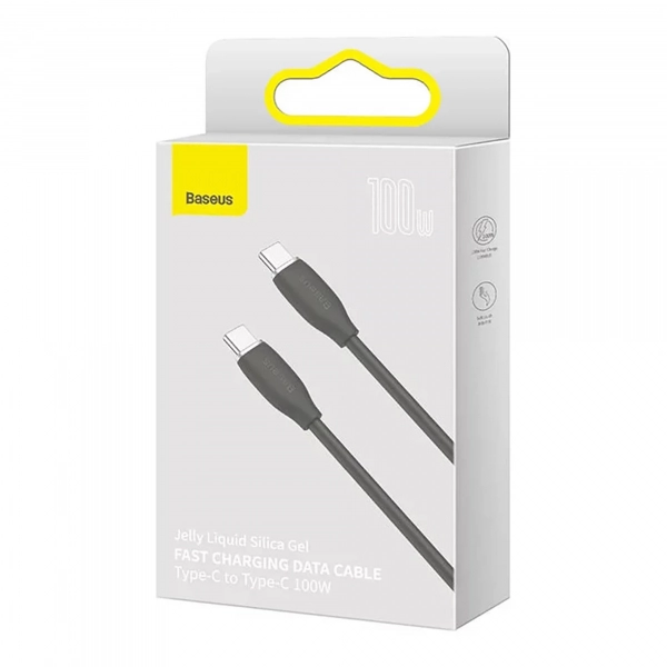 Купити Кабель Baseus Jelly Liquid Silica Gel Fast Charging Data Cable Type-C to Type-C 100W 1.2m Black - фото 6