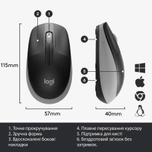 Купити Миша Logitech M190 Mid Grey - фото 5
