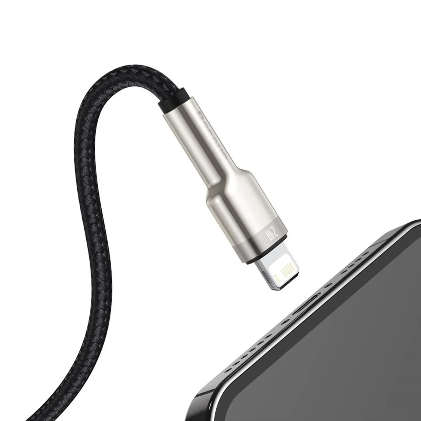 Купить Кабель Baseus Cafule Metal Cable USB to Lightning 2.4A 0.25m Black - фото 5