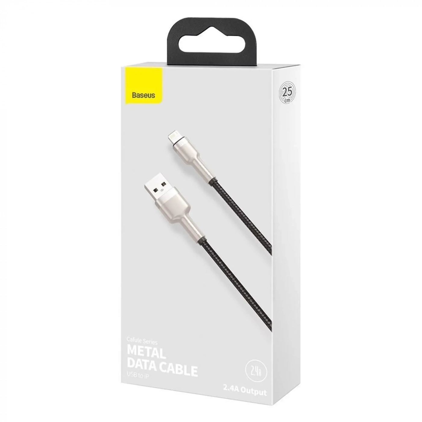 Купить Кабель Baseus Cafule Metal Cable USB to Lightning 2.4A 0.25m Black - фото 7