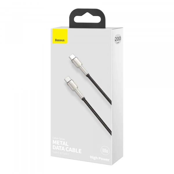 Купить Кабель Baseus Cafule PD2.0 100W flash charging Type-C to Type-C cable (20V 5A)2m Gray+Black - фото 9