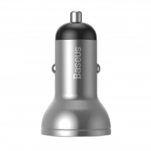Купить Автомобильное зарядное устройство Baseus Digital Display Dual USB 4.8A Car Charger 24W Silver - фото 2