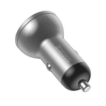 Купити Автомобільний зарядний пристрій Baseus Digital Display Dual USB 4.8A Car Charger 24W Silver - фото 1