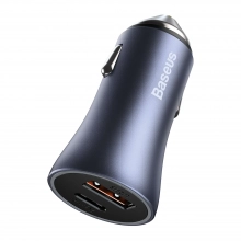Купить Автомобильное зарядное устройство Baseus Golden Contactor Pro Dual Quick Charger Car Charger U+C 40W Dark Gray - фото 2