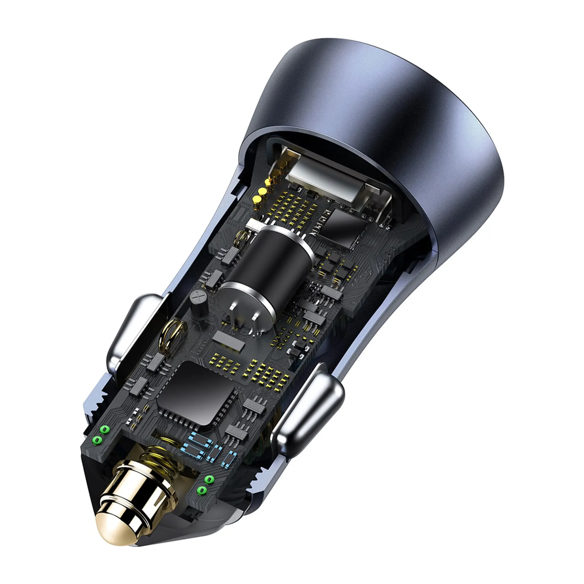 Купить Автомобильное зарядное устройство Baseus Golden Contactor Pro Dual Quick Charger Car Charger U+C 40W Dark Gray - фото 5