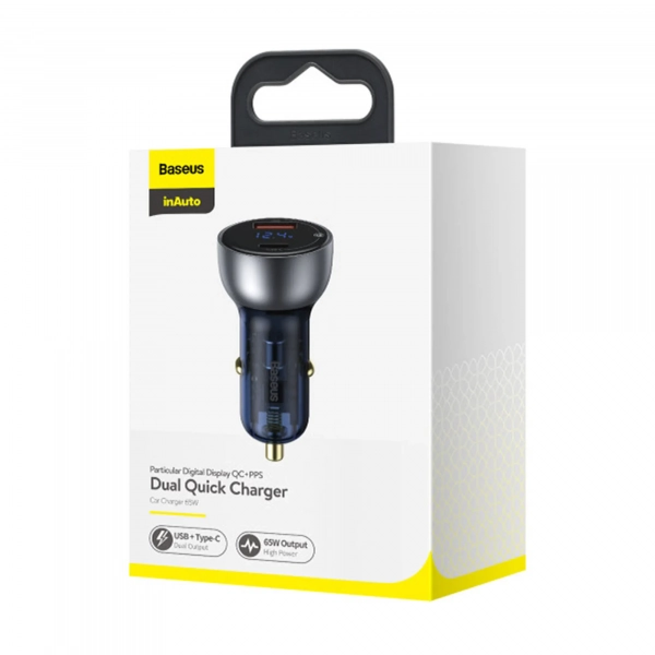 Купить Автомобильное зарядное устройство Baseus Particular Digital Display QC+PPS Dual Quick Charger Car Charger 65W Shallow tarnish - фото 8