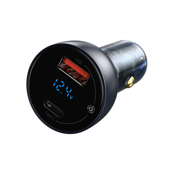 Купить Автомобильное зарядное устройство Baseus Particular Digital Display QC+PPS Dual Quick Charger Car Charger 65W Dark Gray - фото 2