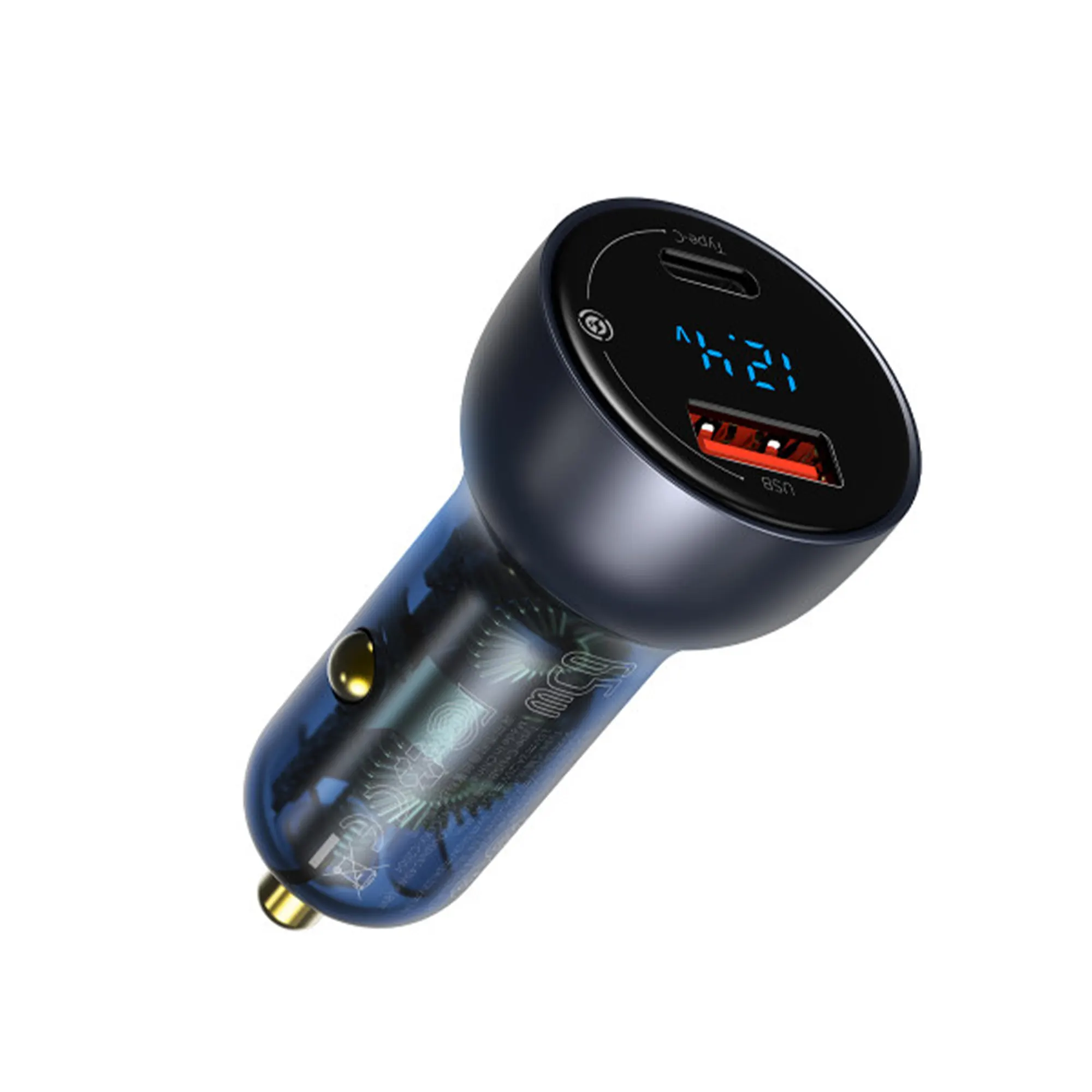 Купить Автомобильное зарядное устройство Baseus Particular Digital Display QC+PPS Dual Quick Charger Car Charger 65W Dark Gray - фото 3