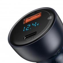 Купить Автомобильное зарядное устройство Baseus Particular Digital Display QC+PPS Dual Quick Charger Car Charger 65W Dark Gray - фото 4