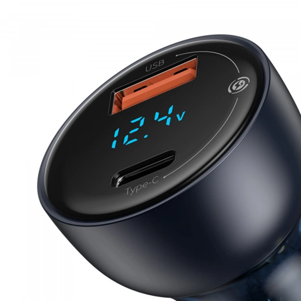 Купить Автомобильное зарядное устройство Baseus Particular Digital Display QC+PPS Dual Quick Charger Car Charger 65W Dark Gray - фото 4