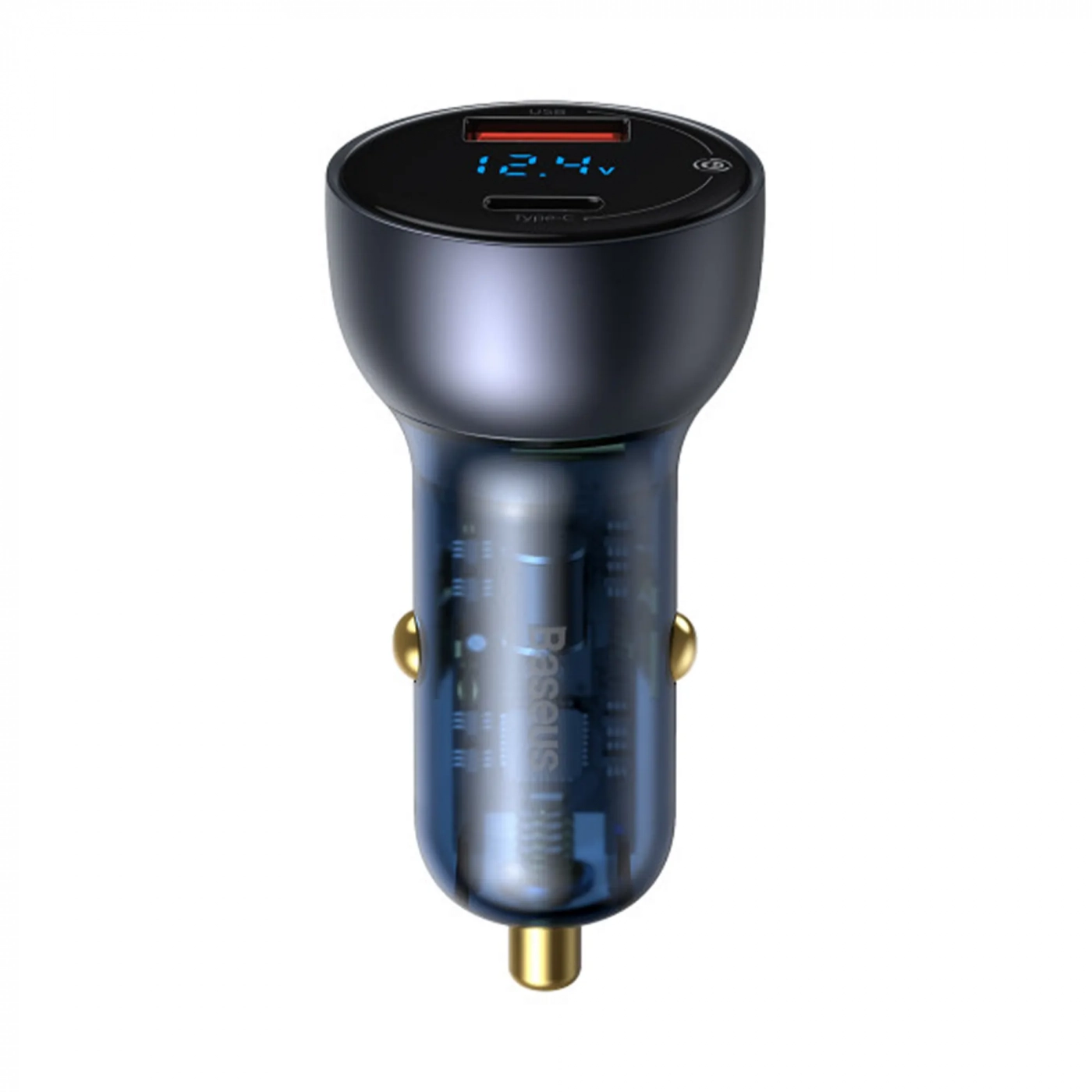 Купити Автомобільний зарядний пристрій Baseus Particular Digital Display QC+PPS Dual Quick Charger Car Charger 65W Dark Gray Include fast charging Cable Type-C to Type-C 100 1m Black - фото 3