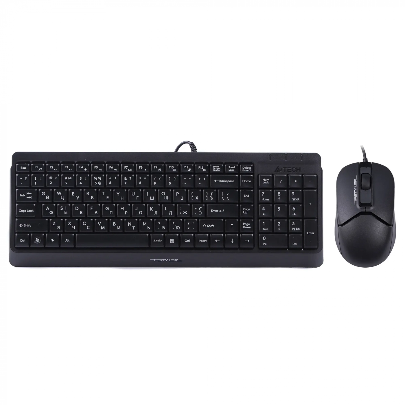 Купити Комплект клавіатура та миша A4Tech F1512 Black - фото 1