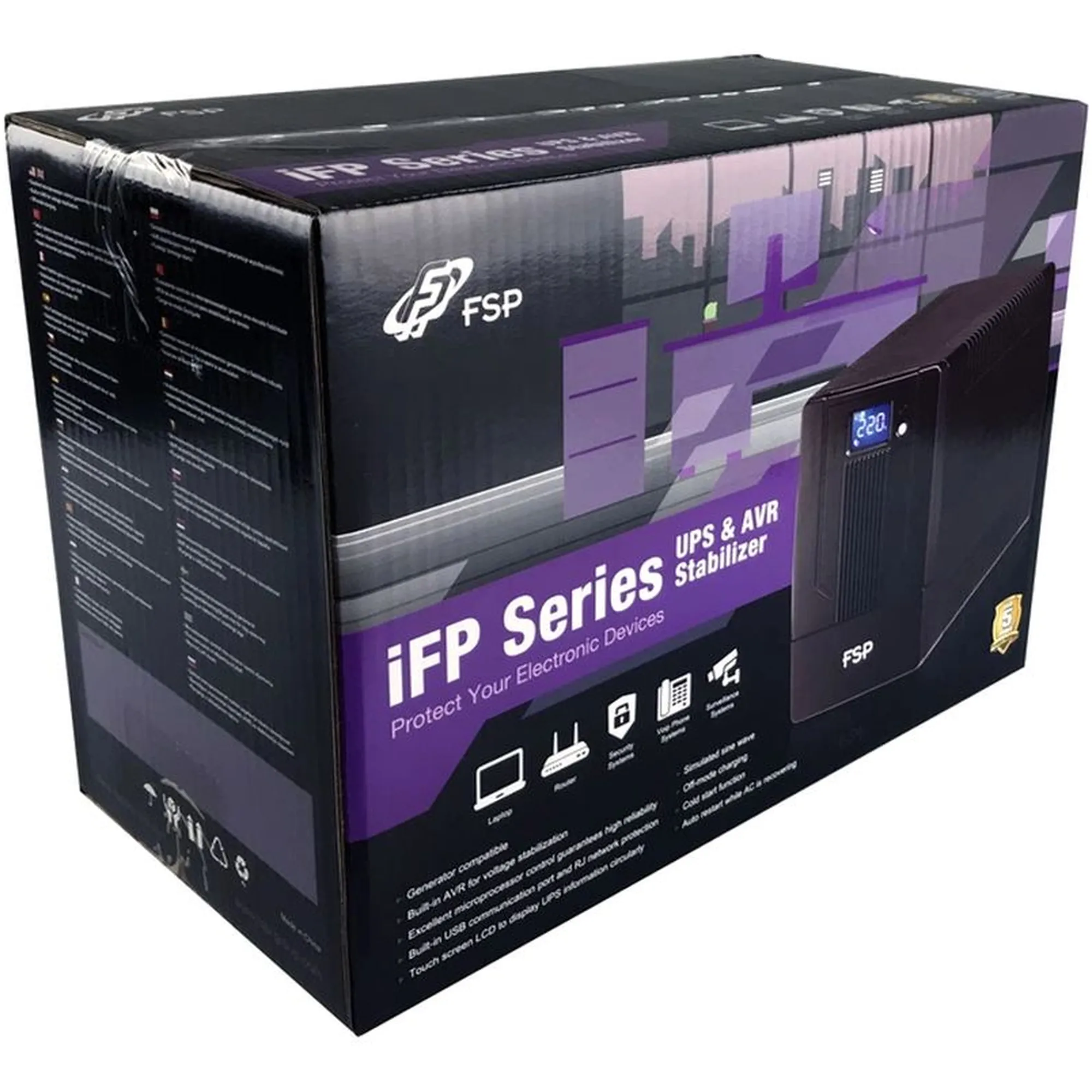 Купити ДБЖ FSP iFP2000 2000VA/1200W LCD USB 4xSchuko - фото 4