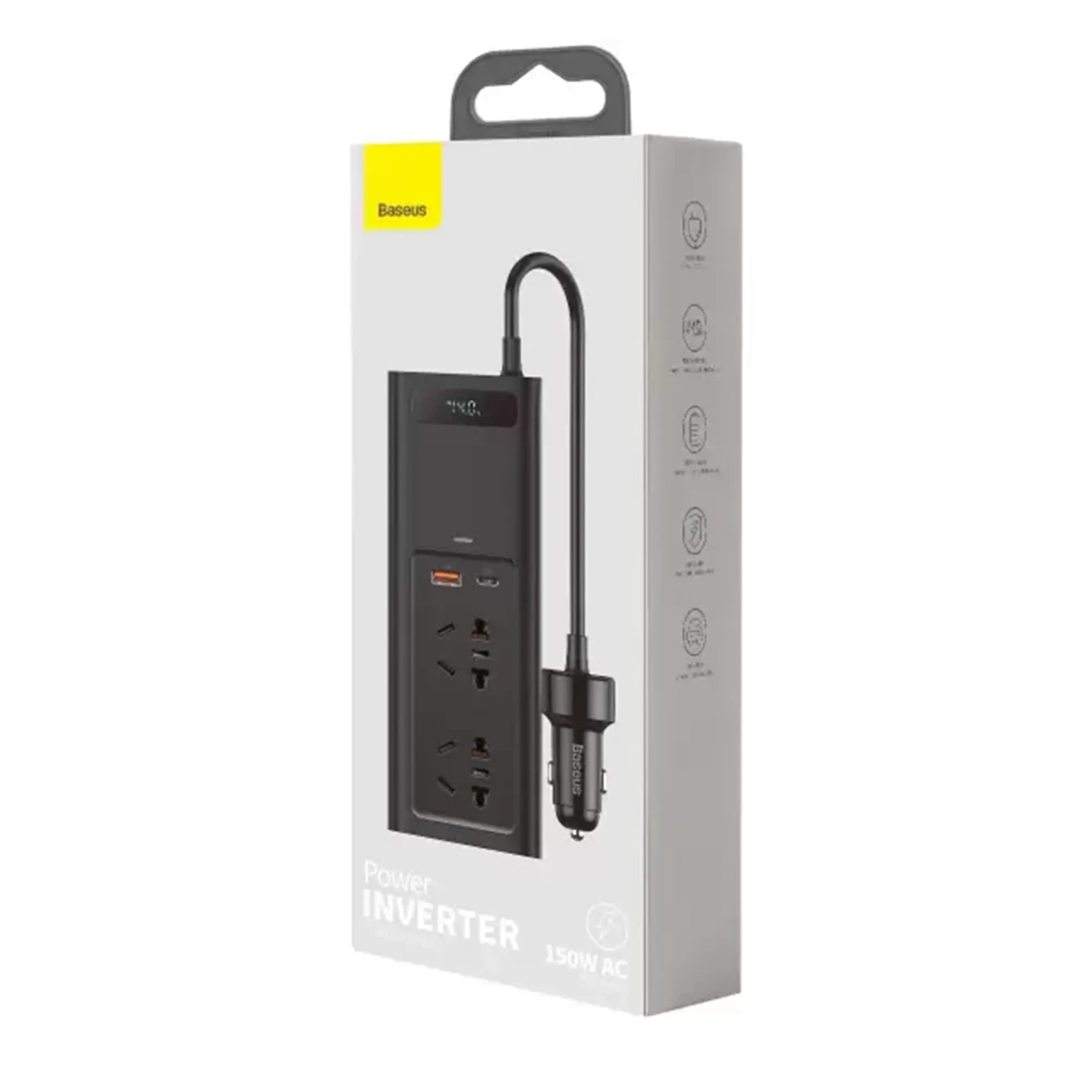 Купити Автомобільний інвертор BASEUS In Car Inverter 150W CN/EU Black - фото 5