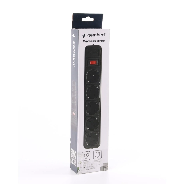 Купить Сетевой фильтр Gembird SPG5-G-10B 3 м, 5 розеток - фото 2