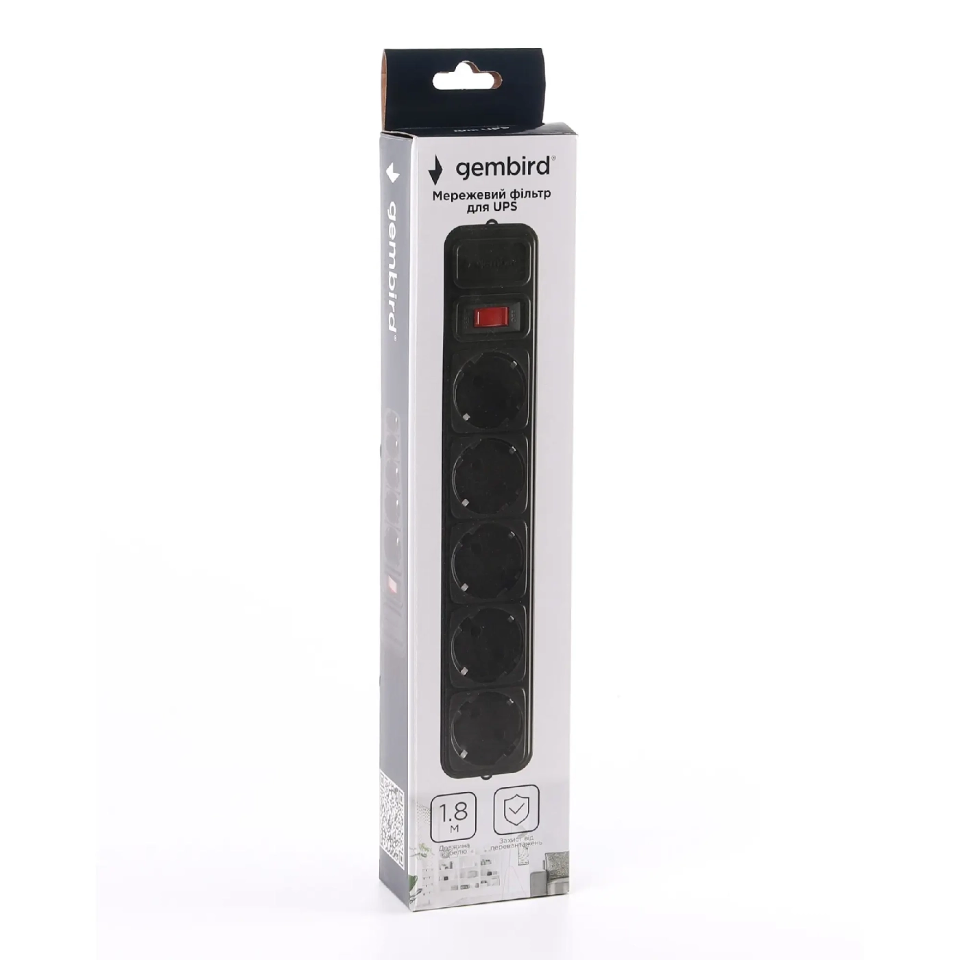 Купить Сетевой фильтр для ИБП (UPS) Gembird SPG5-X-6B 1.8 м, 5 розеток - фото 2