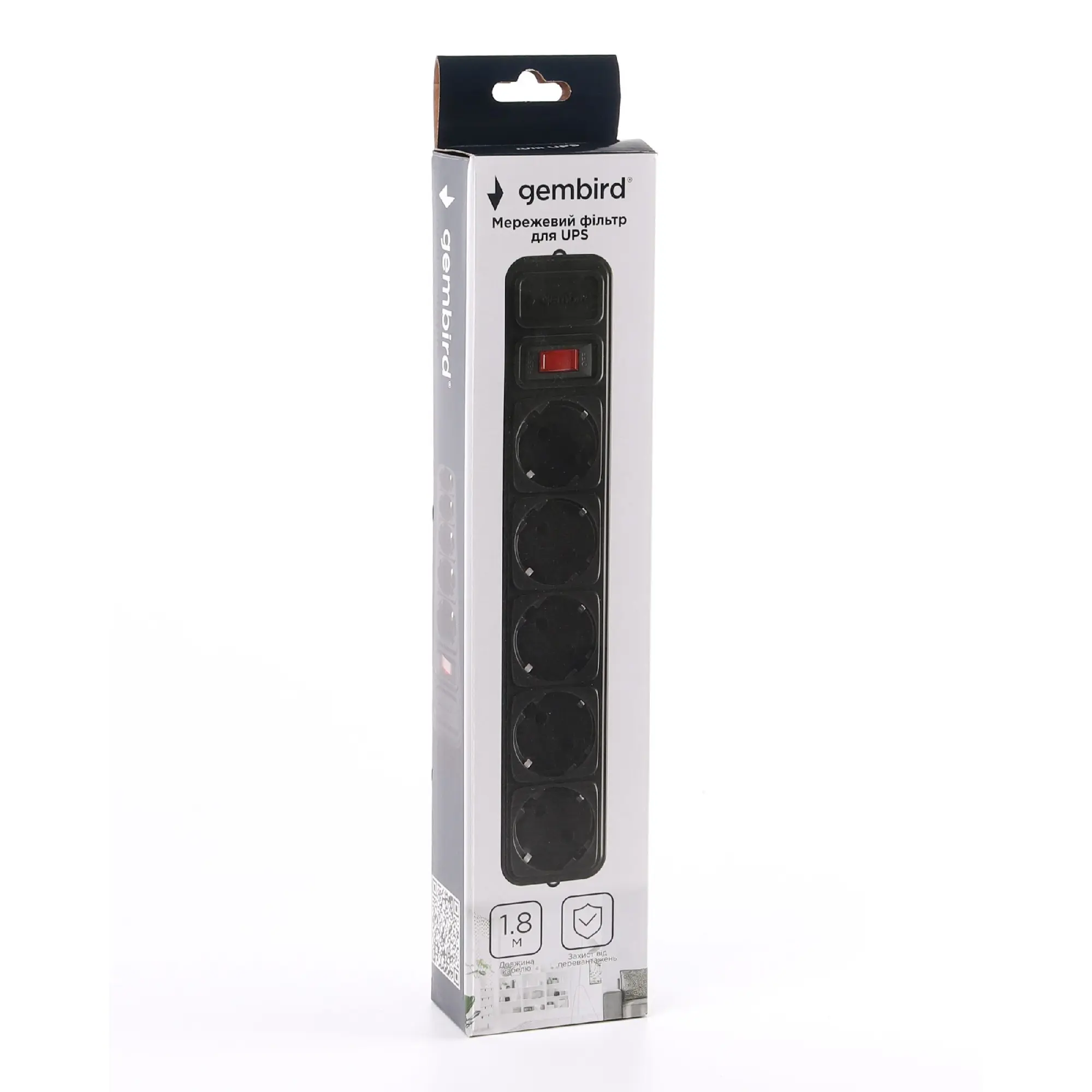 Купить Сетевой фильтр для ИБП (UPS) Gembird SPG5-X-6B 1.8 м, 5 розеток - фото 2