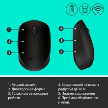 Купити Миша Logitech M171 Black/Grey - фото 7