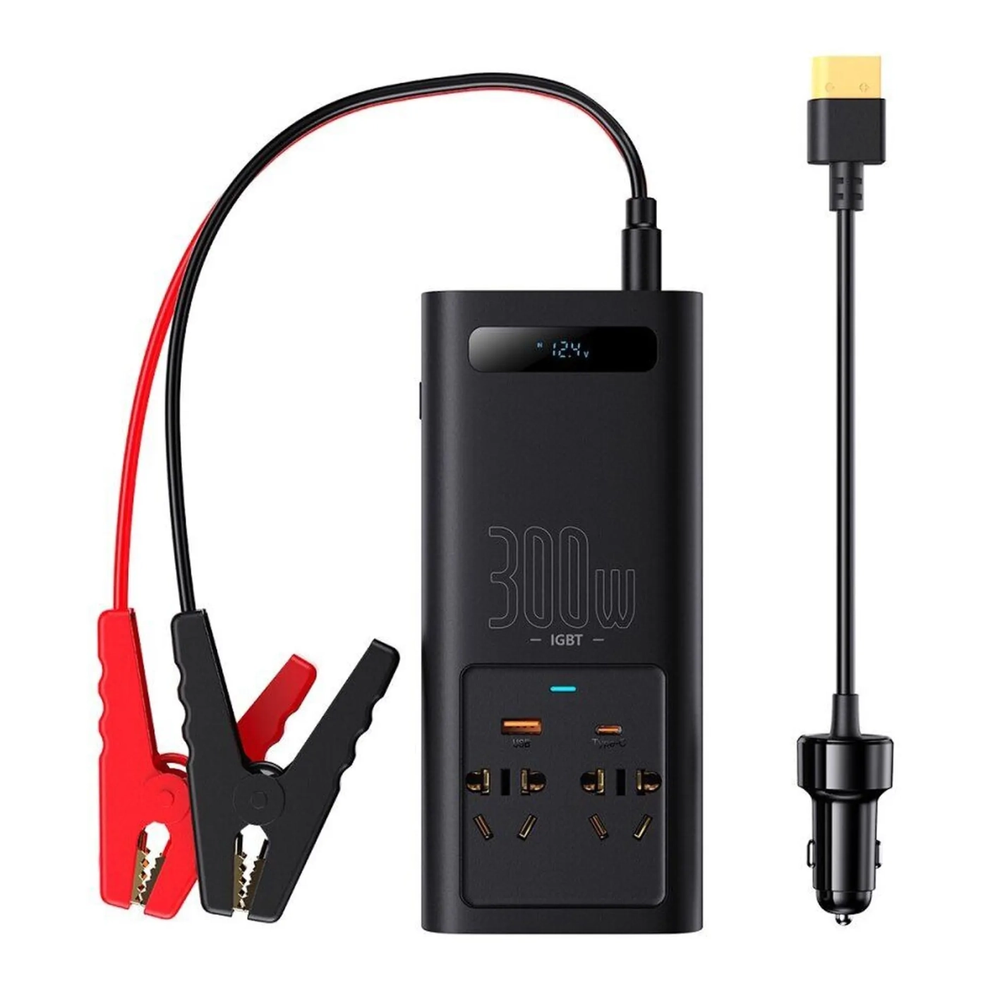 Купити Автомобільний інвертор Baseus IGBT Power Inverter 300W 220V CN/EU Black - фото 1