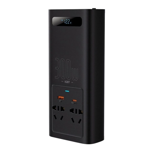 Купити Автомобільний інвертор Baseus IGBT Power Inverter 300W 220V CN/EU Black - фото 2