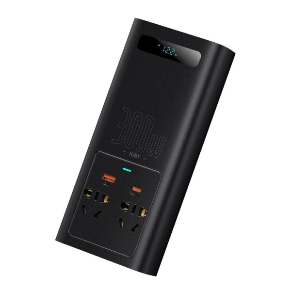Купити Автомобільний інвертор Baseus IGBT Power Inverter 300W 220V CN/EU Black - фото 3
