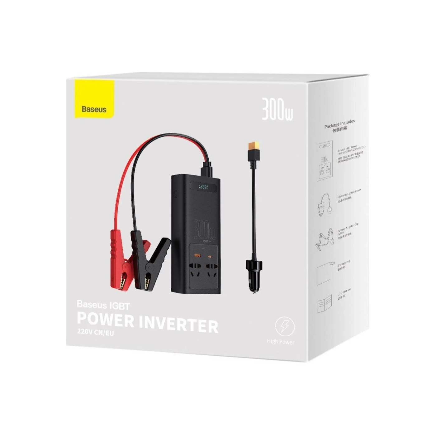 Купити Автомобільний інвертор Baseus IGBT Power Inverter 300W 220V CN/EU Black - фото 4